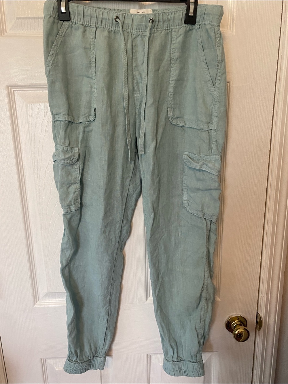 Nicole Miller Light Seafoam Green Cargo Joggers